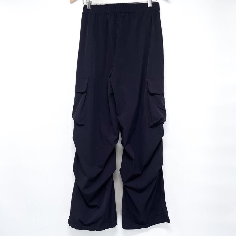 Oversized Nylon Cargo Pants Baggy Blue High Waisted Parachute Pants Joggers - Picture 3 of 8